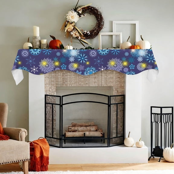 Christmas Holiday Fireplace Mantel Scarf | Neon | Mantle Runner