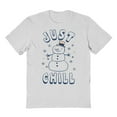 thumbnail image 1 of Christmas Holiday Frosty Just Chill Graphic Ash Grey Men's Cotton T-Shirt, 1 of 1