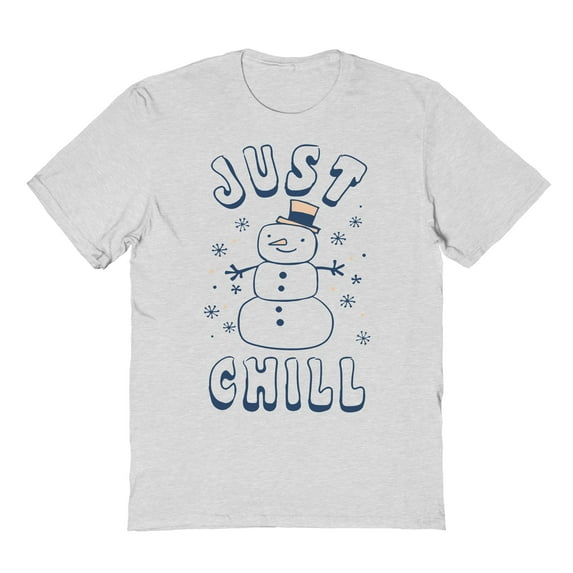 Christmas Holiday Frosty Just Chill Graphic Ash Grey Men's Cotton T-Shirt