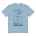 thumbnail image 1 of Christmas Holiday Frosty Just Chill Graphic Light Blue Men's Cotton T-Shirt, 1 of 1