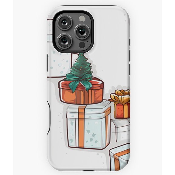 Christmas Holiday Gift Present Wrap Phone Case for iPhone 16 15 14 13 12 11 Pro Max