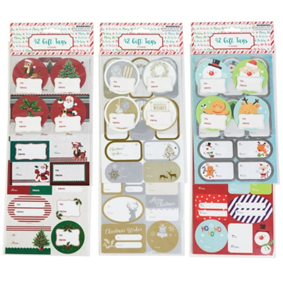 Christmas Holiday Gift Tag Labels Stickers Self Stick Adhesive 126PC 12 Sheets TIP-ON/HOT STAMP/18 prints