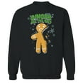 thumbnail image 1 of Christmas Holiday Ginger All The Way Graphic Black Men's Cotton Pullover Sweatshirt, 1 of 1