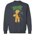 thumbnail image 1 of Christmas Holiday Ginger All The Way Graphic Dark Heather Men's Cotton Pullover Sweatshirt, 1 of 1