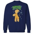 thumbnail image 1 of Christmas Holiday Ginger All The Way Graphic Navy Men's Cotton Pullover Sweatshirt, 1 of 1