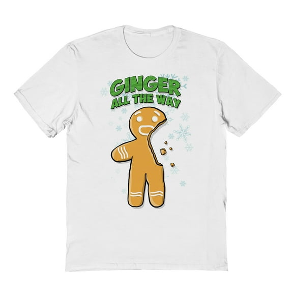 Christmas Holiday Ginger All The Way Graphic White Men's Cotton T-Shirt