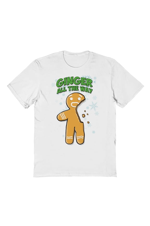 Christmas Holiday Ginger All The Way Graphic White Men's Cotton T-Shirt