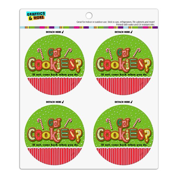 Christmas Holiday Got Cookies Come Back When You Do Refrigerator Fridge Locker Vinyl Circle Magnet Set