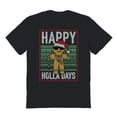 thumbnail image 1 of Christmas Holiday Holladays Graphic Black Men's Cotton T-Shirt, 1 of 1