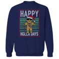 thumbnail image 1 of Christmas Holiday Holladays Graphic Navy Men's Cotton Pullover Sweatshirt, 1 of 1