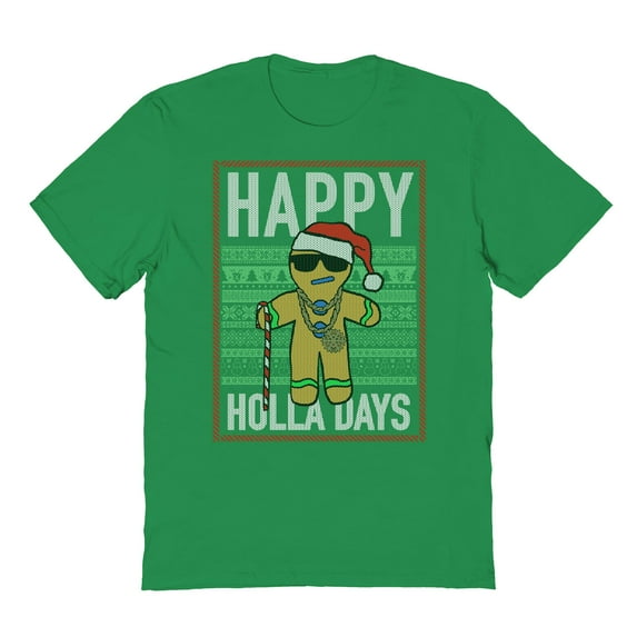 Christmas Holiday Holladays Graphic Turf Green Men's Cotton T-Shirt
