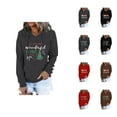 thumbnail image 1 of Christmas Holiday Hoodies for Women 2025 Long Sleeve Xmas Graphic Hooded Sweatshirt with Pockets Pullover Tops, 1 of 6
