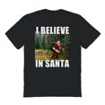 thumbnail image 1 of Christmas Holiday I Believe Graphic Black Men's Cotton T-Shirt, 1 of 1