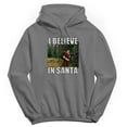 thumbnail image 1 of Christmas Holiday I Believe Graphic Charcoal Heather Men's Cotton Pullover Hoodie, 1 of 1