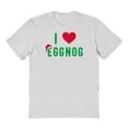 thumbnail image 1 of Christmas Holiday I Love Eggnog Graphic Ash Grey Men's Cotton T-Shirt, 1 of 1