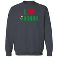thumbnail image 1 of Christmas Holiday I Love Eggnog Graphic Dark Heather Men's Cotton Pullover Sweatshirt, 1 of 1