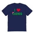thumbnail image 1 of Christmas Holiday I Love Eggnog Graphic Navy Men's Cotton T-Shirt, 1 of 1