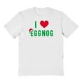 thumbnail image 1 of Christmas Holiday I Love Eggnog Graphic White Men's Cotton T-Shirt, 1 of 1