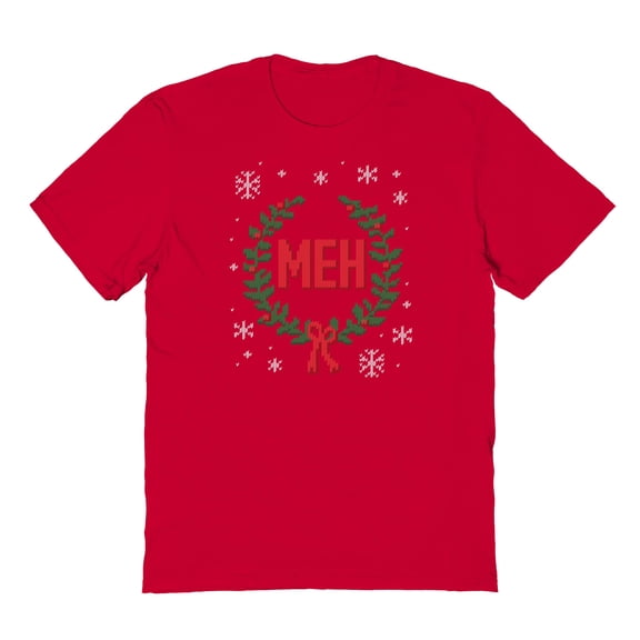 Christmas Holiday Meh Xmas Graphic Red Men's Cotton T-Shirt