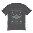 thumbnail image 1 of Christmas Holiday Merry Huntmas Graphic Dark Heather Men's Cotton T-Shirt, 1 of 1