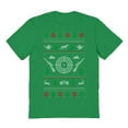 thumbnail image 1 of Christmas Holiday Merry Huntmas Graphic Turf Green Men's Cotton T-Shirt, 1 of 1