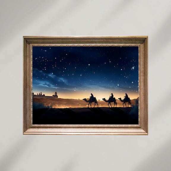 Christmas Holiday Nativity Scene Wall Art, Three Wise Men, Christian Religious , Home Decor Size 24x36 Unframed Poster