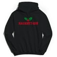 thumbnail image 1 of Christmas Holiday Naughtyish Graphic Black Men's Cotton Pullover Hoodie, 1 of 1