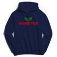 thumbnail image 1 of Christmas Holiday Naughtyish Graphic Navy Men's Cotton Pullover Hoodie, 1 of 1