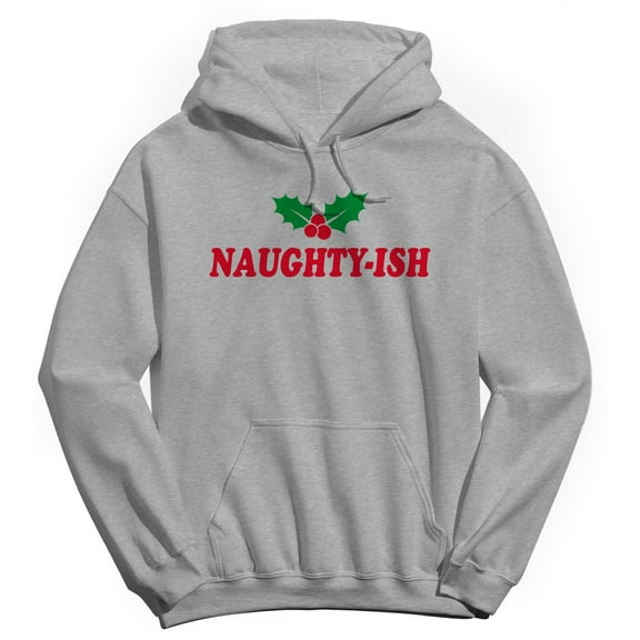 Christmas Holiday Naughtyish Graphic Sport Grey Men's Cotton Pullover Hoodie
