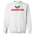 thumbnail image 1 of Christmas Holiday Naughtyish Graphic White Men's Cotton Pullover Sweatshirt, 1 of 1