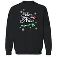 thumbnail image 1 of Christmas Holiday Nice Graphic Black Men's Cotton Pullover Sweatshirt, 1 of 1
