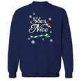 thumbnail image 1 of Christmas Holiday Nice Graphic Navy Men's Cotton Pullover Sweatshirt, 1 of 1