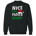 thumbnail image 1 of Christmas Holiday Nice Until Proven Naughty Graphic Black Men's Cotton Pullover Sweatshirt, 1 of 1