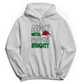 thumbnail image 1 of Christmas Holiday Nice Until Proven Naughty Graphic White Men's Cotton Pullover Hoodie, 1 of 1