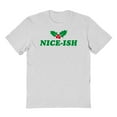 thumbnail image 1 of Christmas Holiday Niceish Graphic Ash Grey Men's Cotton T-Shirt, 1 of 1
