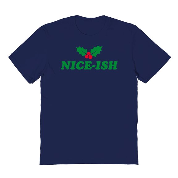 Christmas Holiday Niceish Graphic Navy Men's Cotton T-Shirt