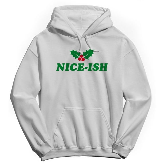 Christmas Holiday Niceish Graphic White Men's Cotton Pullover Hoodie