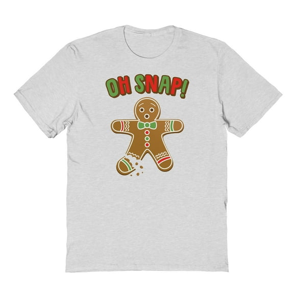 Christmas Holiday Oh Snap Graphic Ash Grey Men's Cotton T-Shirt