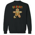 thumbnail image 1 of Christmas Holiday Oh Snap Graphic Black Men's Cotton Pullover Sweatshirt, 1 of 1