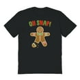 thumbnail image 1 of Christmas Holiday Oh Snap Graphic Black Men's Cotton T-Shirt, 1 of 1