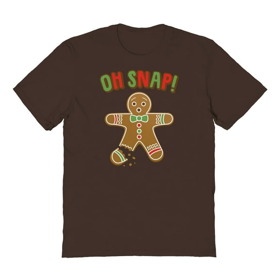 Christmas Holiday Oh Snap Graphic Dark Chocolate Men's Cotton T-Shirt