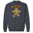 thumbnail image 1 of Christmas Holiday Oh Snap Graphic Dark Heather Men's Cotton Pullover Sweatshirt, 1 of 1