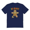 thumbnail image 1 of Christmas Holiday Oh Snap Graphic Navy Men's Cotton T-Shirt, 1 of 1
