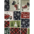 thumbnail image 1 of Christmas Holiday Patchwork PVC-Free PEVA Vinyl Flannel Backed Tablecloth 52x90 Oblong, 1 of 2