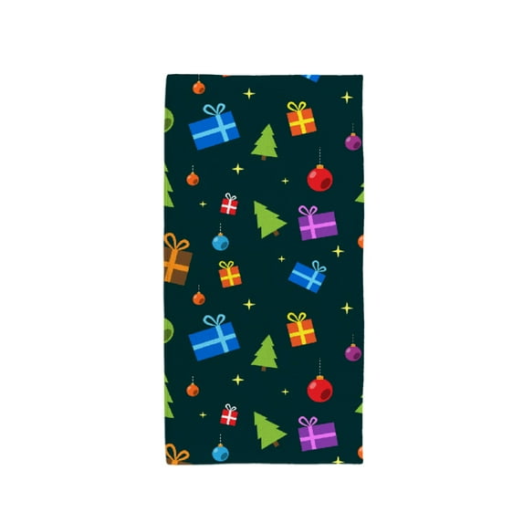 Christmas Holiday Pattern Vector Bath Towel Absorbent Soft Decoration Hand Tower Multiuses for Bathroom Hotel Gym Spa Beach 30 x 15 inch