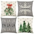 thumbnail image 1 of Christmas Holiday Pillow Cover 18x18 inch Set of 4 Christmas Decorations Farmhouse Winter Holiday Throw Pillowcase for Sofa, Couch, Bed, Car, Home Decor, 1 of 5