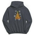 thumbnail image 1 of Christmas Holiday Pizza Tree Graphic Dark Heather Grey Men's Cotton Pullover Hoodie, 1 of 1