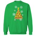 thumbnail image 1 of Christmas Holiday Pizza Tree Graphic Irish Green Men's Cotton Pullover Sweatshirt, 1 of 1