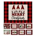 thumbnail image 1 of Christmas Holiday Placemats Set of 6, Santa Clause Reindeer Vintage Style Snowflake Heat-Resistant Washable Table Place Mats for Kitchen Dining Table Decoration, 1 of 8