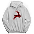 thumbnail image 1 of Christmas Holiday Plaid Reindeer Graphic White Men's Cotton Pullover Hoodie, 1 of 1